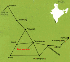 Location Map of Dhanwanthari Ayurveda Kendra